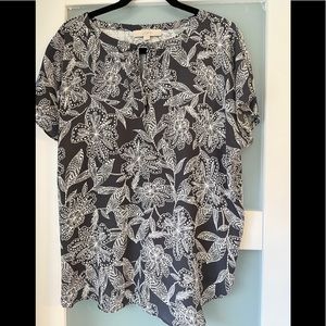 Loft Blue-Gray Tropical Top